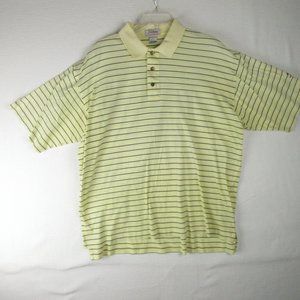 Titleist Yellow Striped Pique Polo Size L Cotton